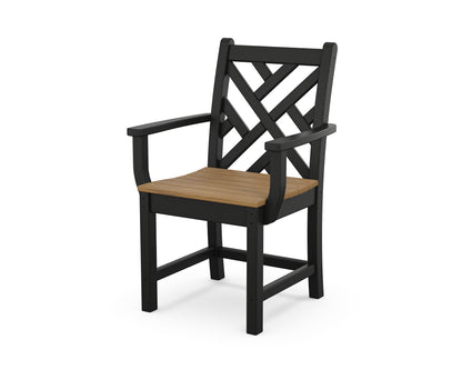 POLYWOOD® Chippendale Dining Arm Chair in Black / Natural