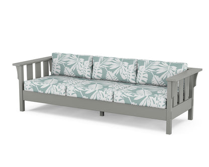 Martha Stewart by POLYWOOD® Acadia Deep Seating Sofa in Slate Grey / Leaf Glacier Spa