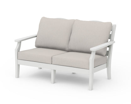 Draper James™ by  POLYWOOD® Savannah Deep Seating Loveseat in Vintage White / Cast Ash