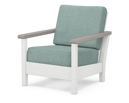 POLYWOOD® Harbour Deep Seating Chair in White / Driftwood / Glacier Spa