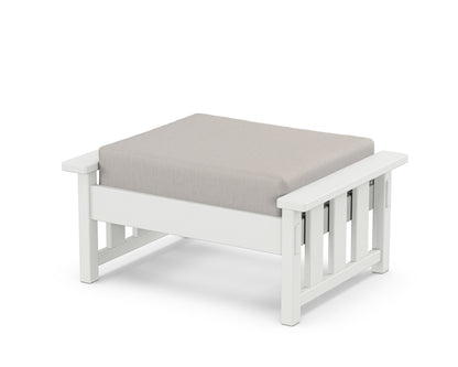 Martha Stewart by POLYWOOD® Acadia Deep Seating Ottoman in White / Cast Ash