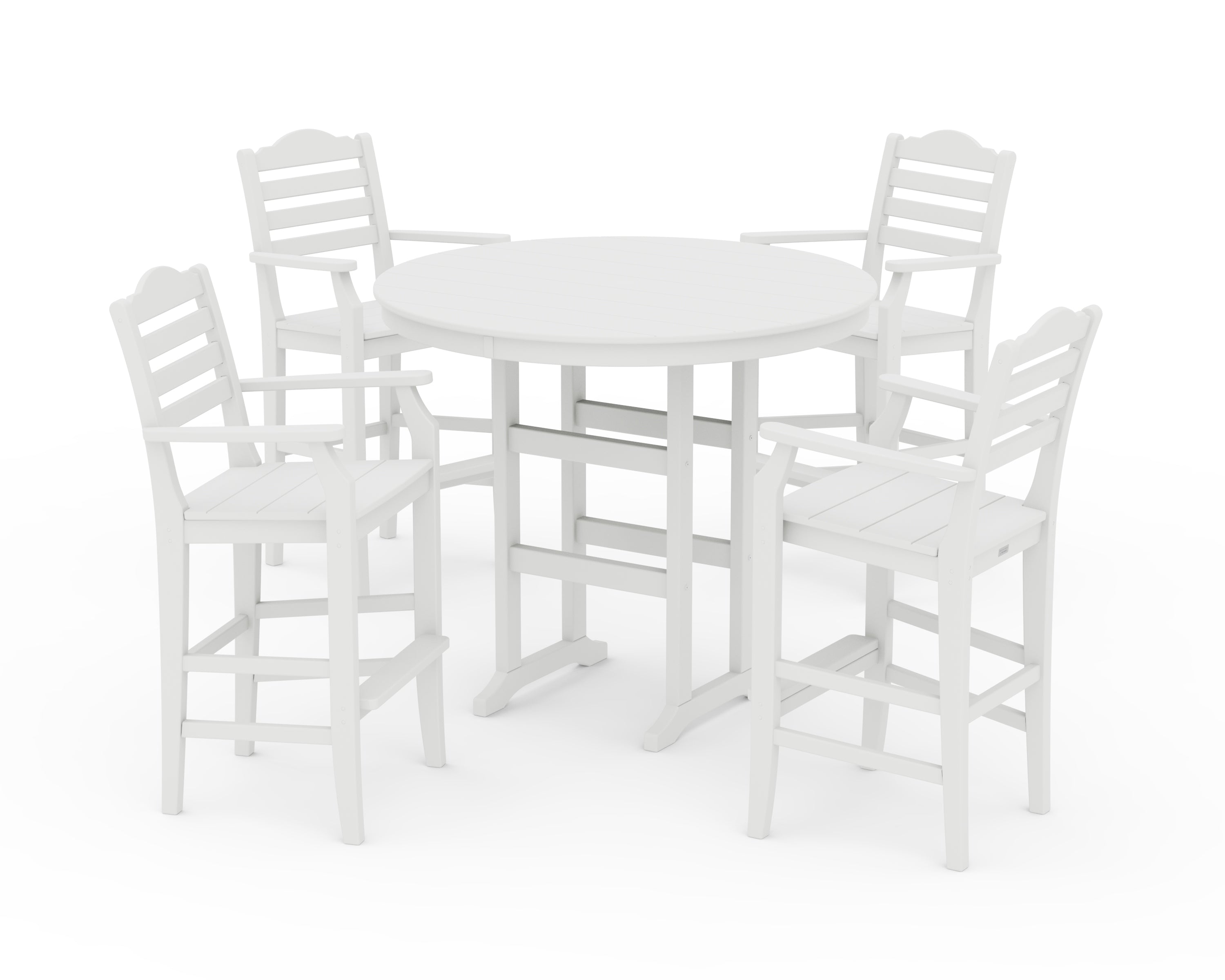 Draper James™ by  POLYWOOD® Savannah 5-Piece Round Farmhouse Bar Set in White