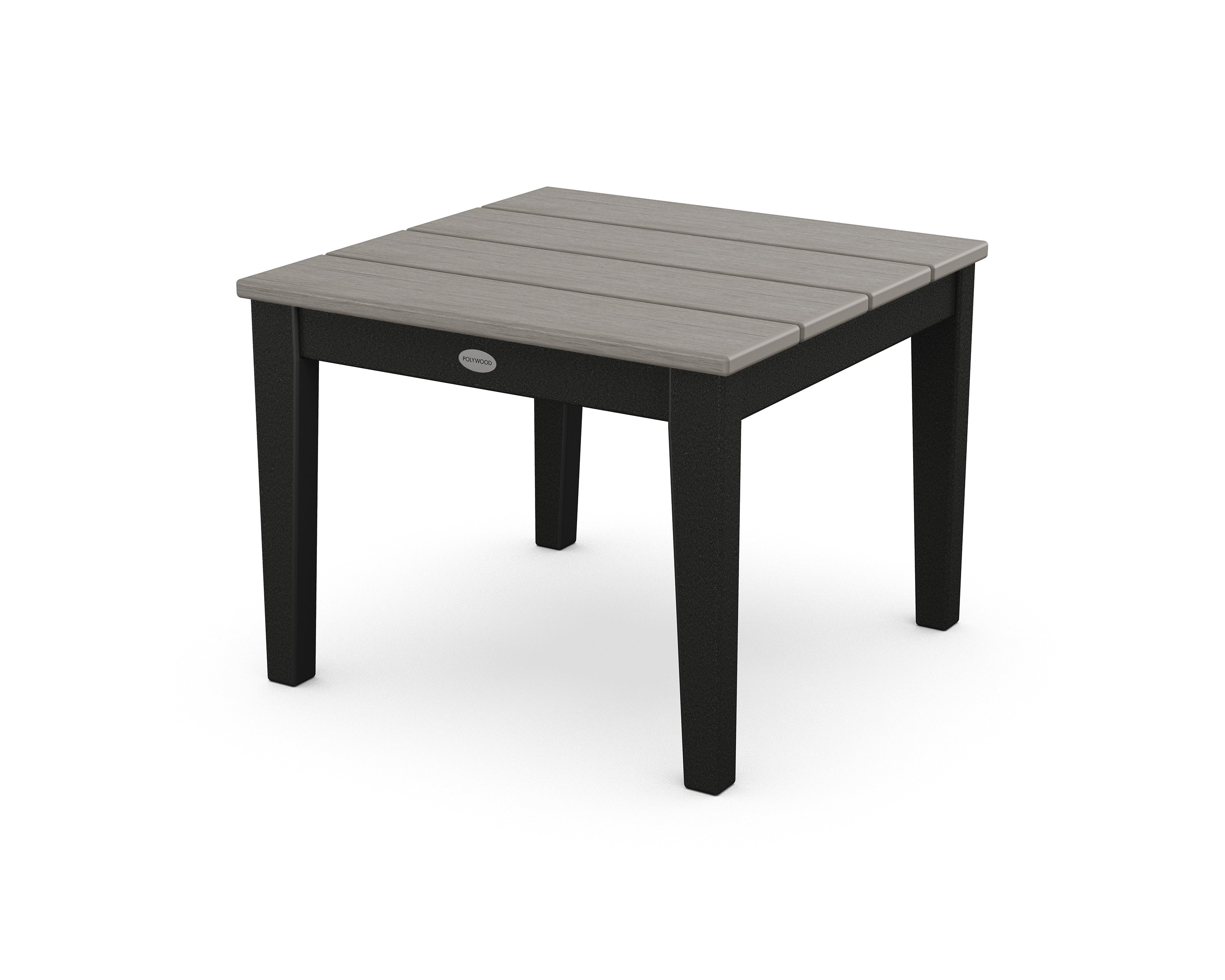 POLYWOOD® Newport 22" End Table in Black / Driftwood