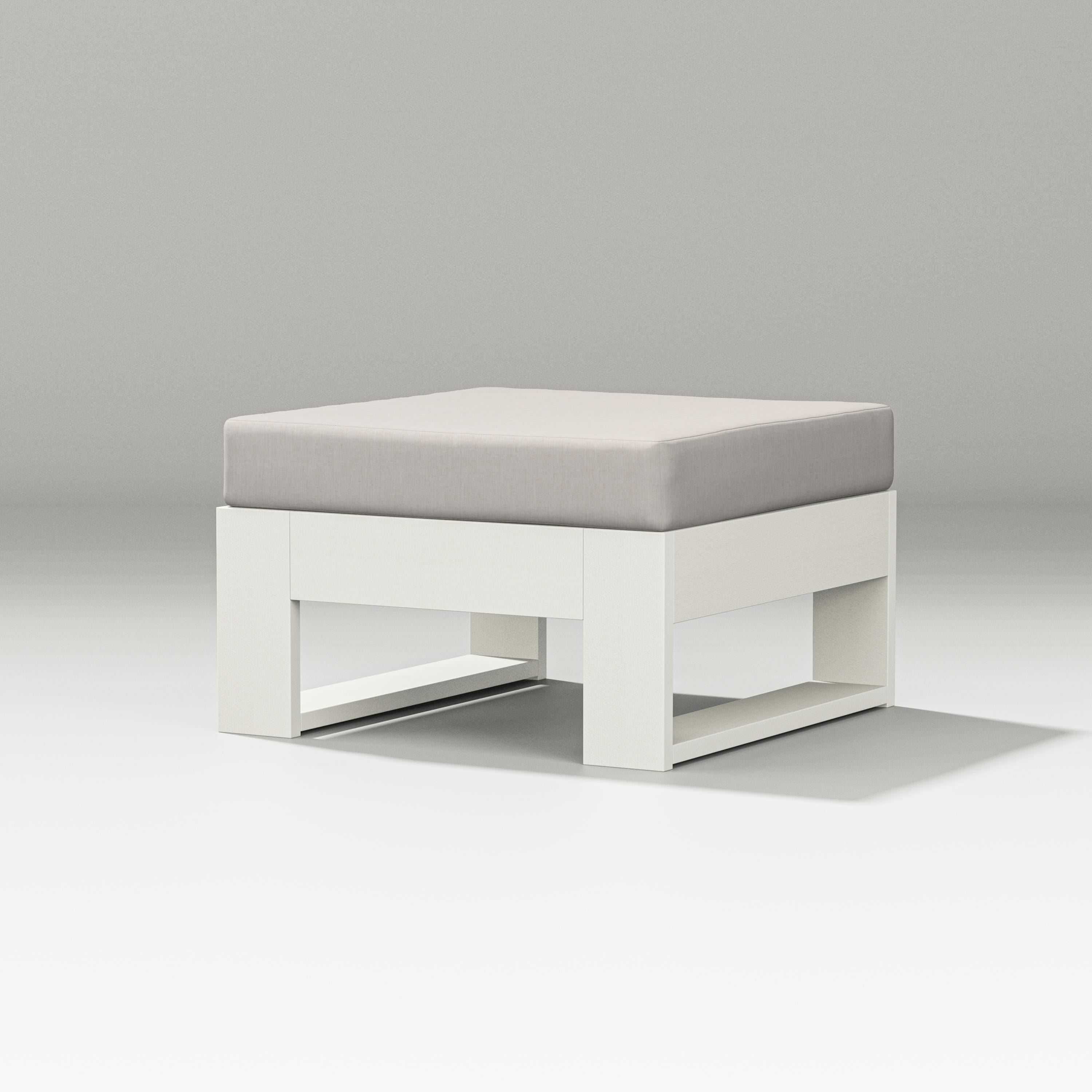 PW Designer Series Latitude Lounge Ottoman in Vintage White / Cast Ash