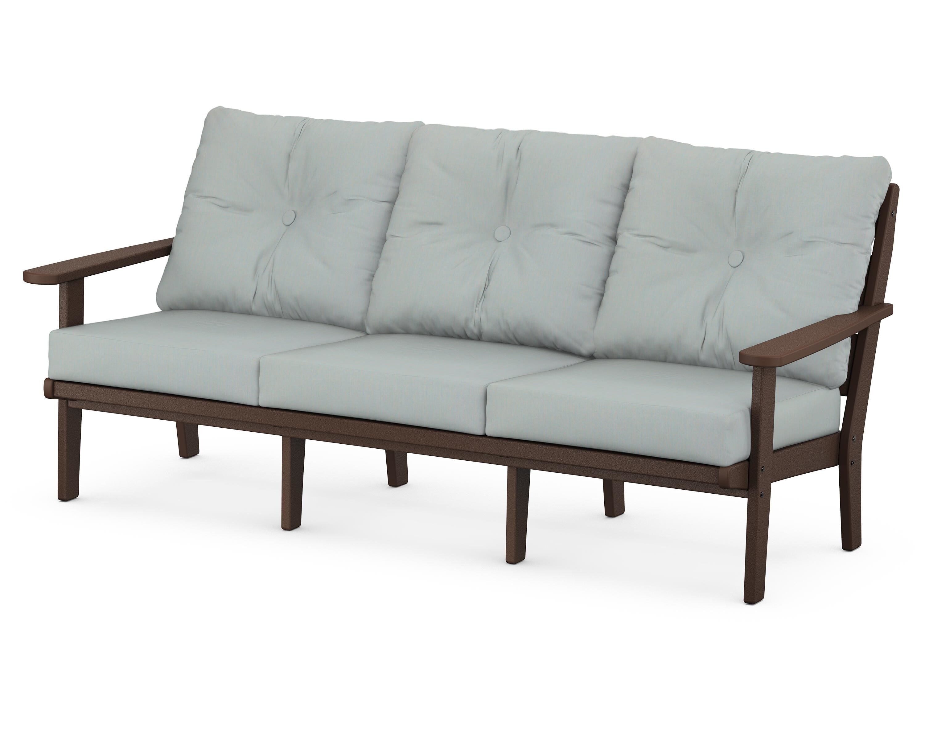 POLYWOOD® Lakeside Deep Seating Sofa in Mahogany / Spa