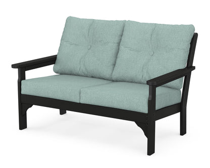 POLYWOOD® Vineyard Deep Seating Loveseat in Black / Glacier Spa