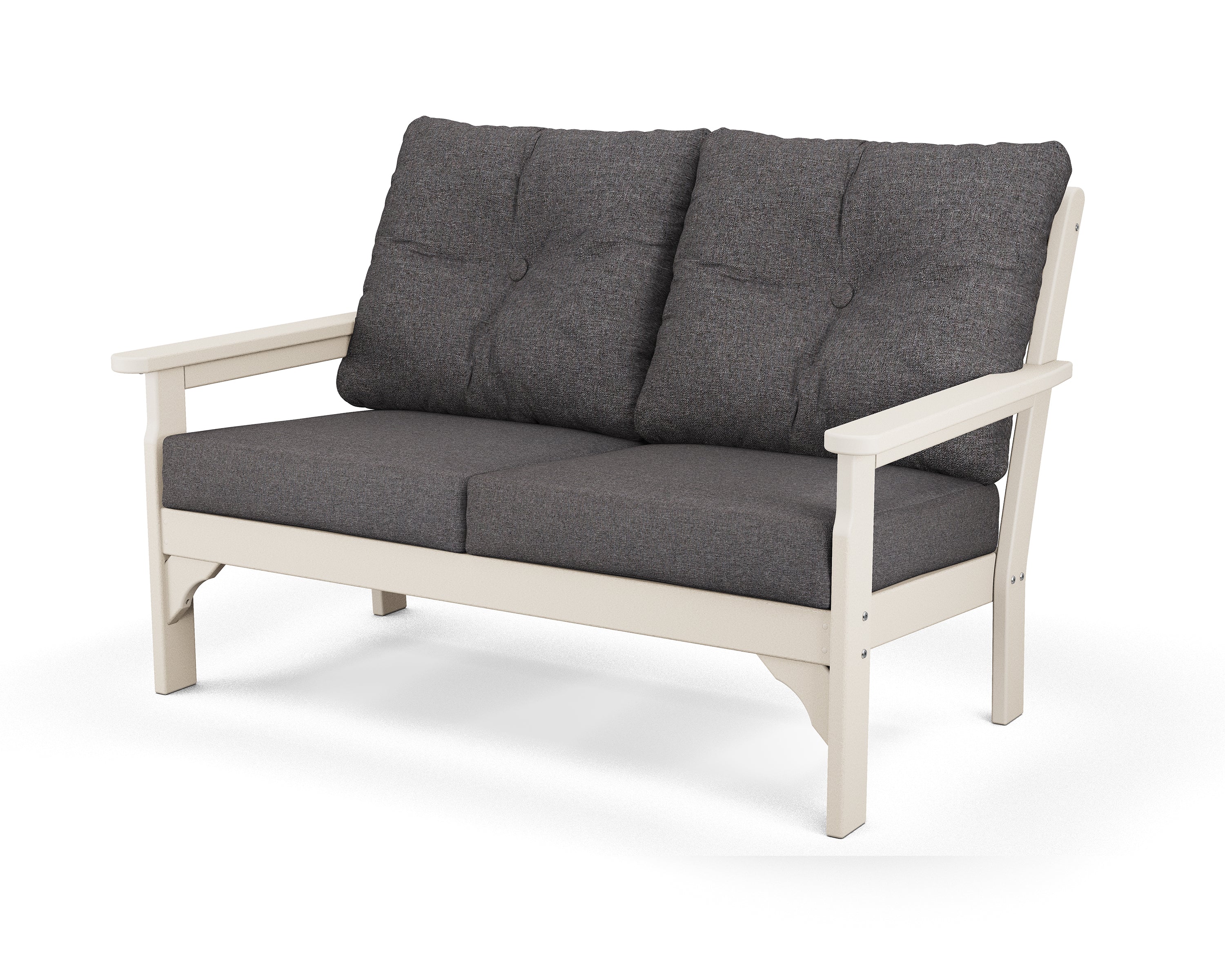 POLYWOOD® Vineyard Deep Seating Loveseat in Sand / Ash Charcoal