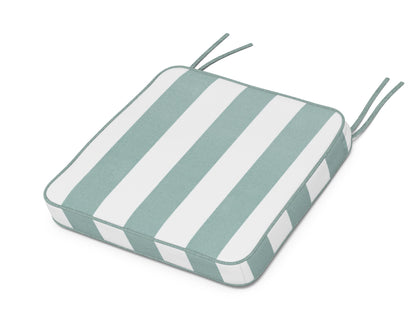 Martha Stewart by POLYWOOD® Chinoiserie Side Chair Seat Cushion in Cabana Stripe Glacier Spa