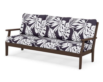 POLYWOOD® Braxton Deep Seating Sofa in Mahogany / Leaf Navy