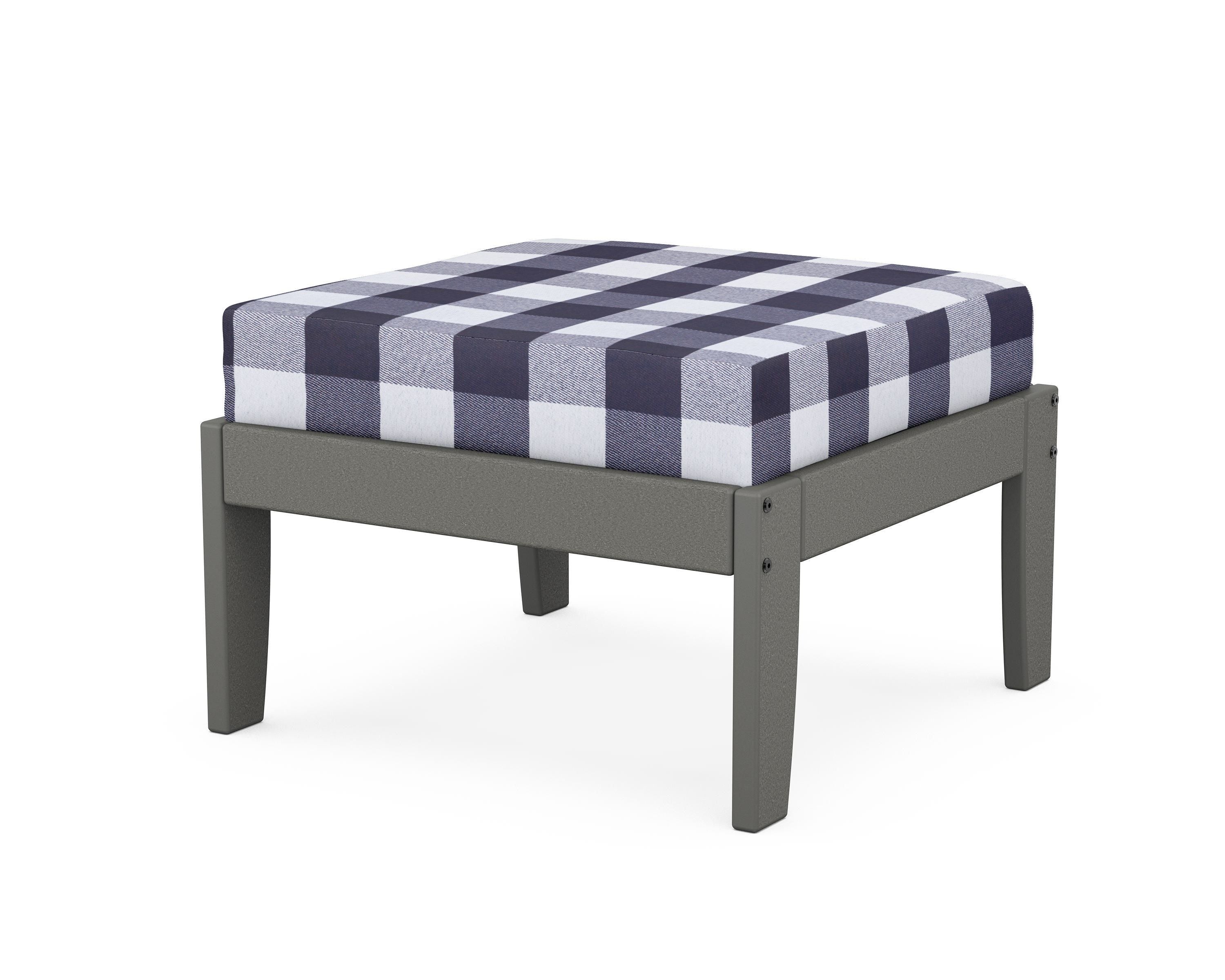 Unbranded Modular Ottoman - Classic in Slate Grey / Buffalo Plaid Navy