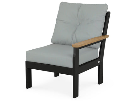 POLYWOOD® Vineyard Modular Right Arm Chair in Black / Natural / Spa