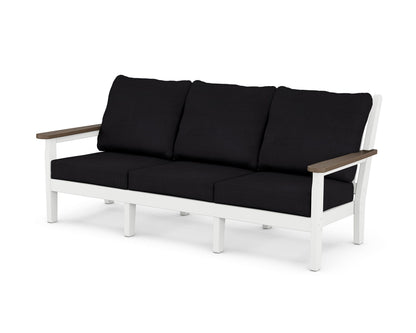 POLYWOOD® Chippendale Deep Seating Sofa in White / Kona / Midnight Linen