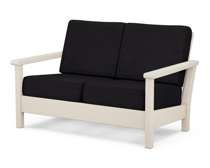POLYWOOD® Harbour Deep Seating Loveseat in Sand / Midnight Linen