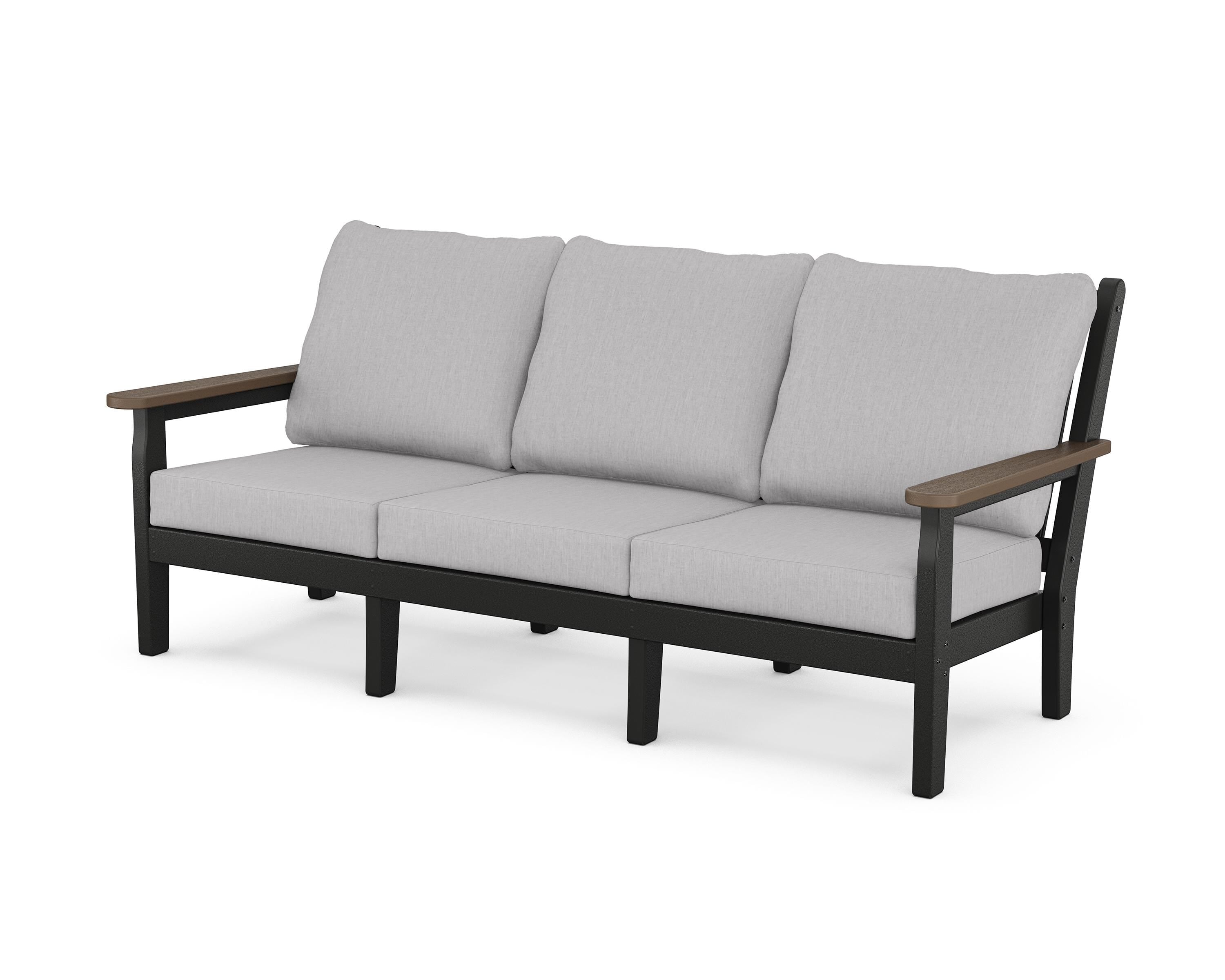 POLYWOOD® Chippendale Deep Seating Sofa in Black / Kona / Granite