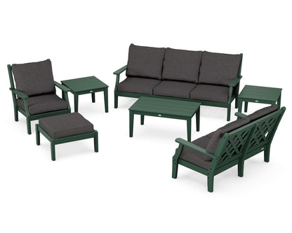 Country Living Wovendale 7-Piece Deep Seating Set in Green / Ash Charcoal