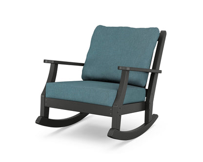 Country Living Wovendale Deep Seating Rocking Chair in Black / Ocean Teal