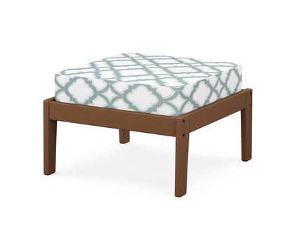 Unbranded Deep Seating Ottoman in Teak / Trellis Glacier Spa