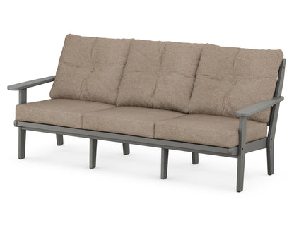 POLYWOOD® Lakeside Deep Seating Sofa in Slate Grey / Spiced Burlap