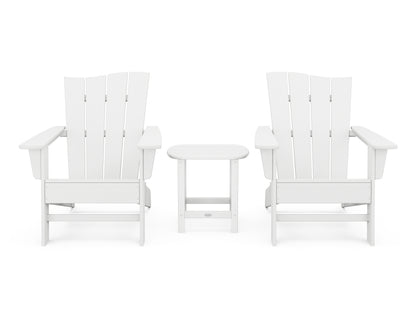 POLYWOOD® Wave 3-Piece Adirondack Chair Set in White