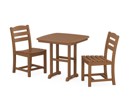 POLYWOOD® La Casa Café Side Chair 3-Piece Dining Set in Teak