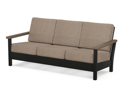 POLYWOOD® Harbour Deep Seating Sofa in Black / Kona / Spiced Burlap
