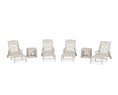 Martha Stewart by POLYWOOD® Chinoiserie 6-Piece Chaise Set in Sand