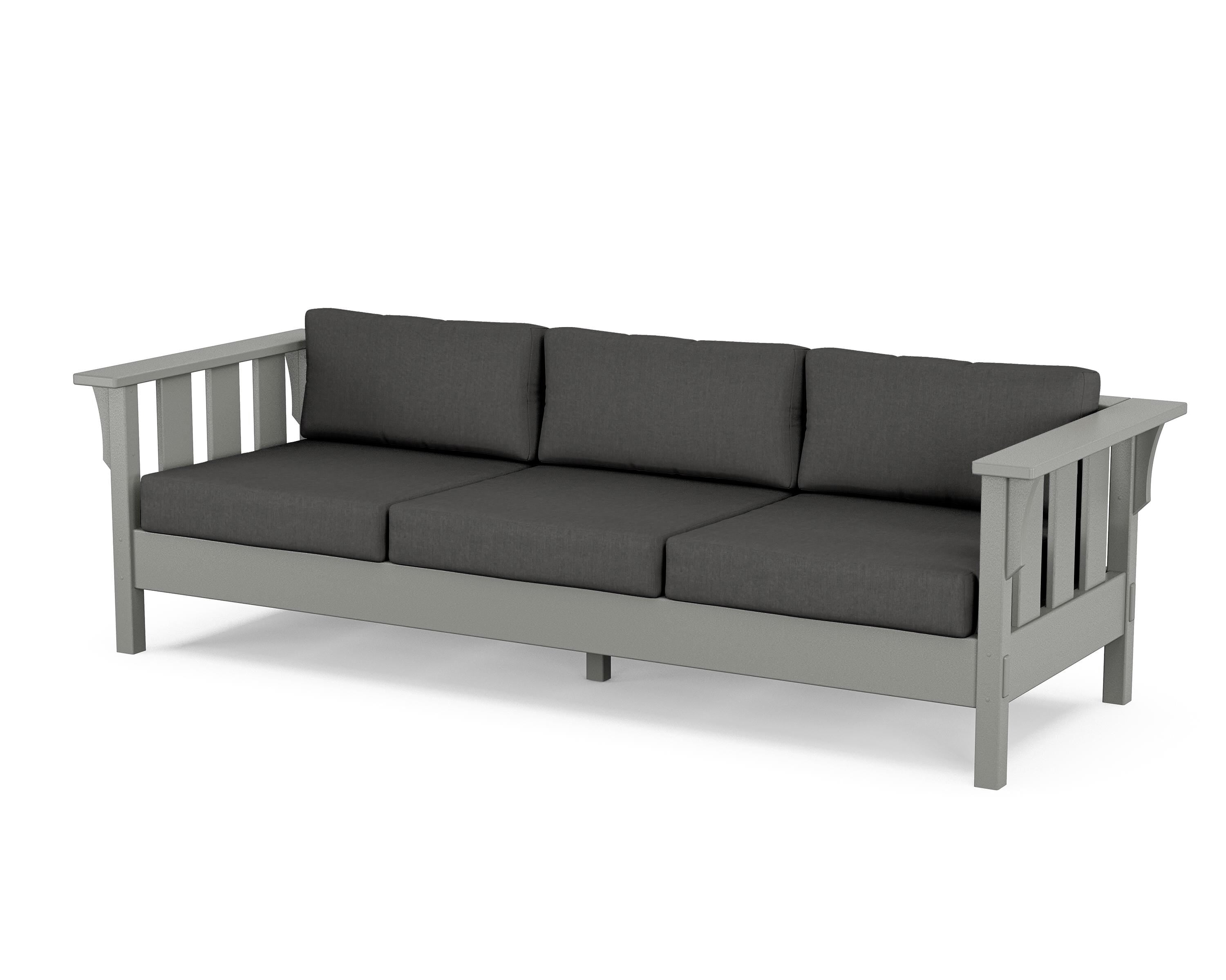 Martha Stewart by POLYWOOD® Acadia Deep Seating Sofa in Slate Grey / Spectrum Carbon