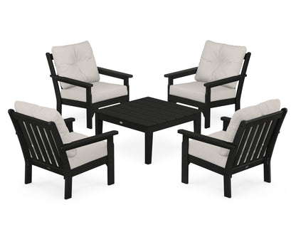 POLYWOOD® Vineyard 5-Piece Deep Seating Conversation Set in Black / Cast Ash