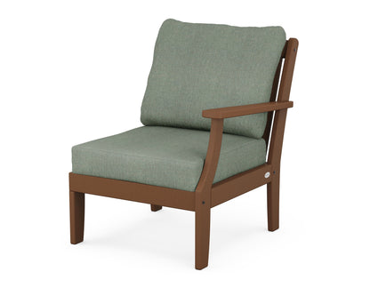 POLYWOOD® Braxton Modular Right Arm Chair in Teak / Cast Sage
