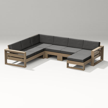 PW Designer Series Latitude Corner Sectional with Right Chaise in Vintage Sahara / Spectrum Carbon