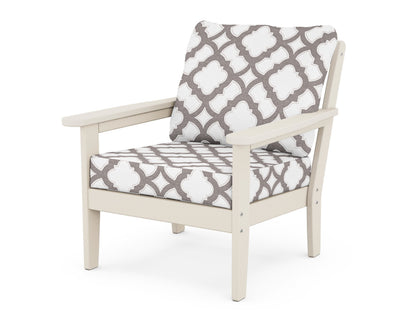 Country Living Cottage Deep Seating Chair in Sand / Trellis Grey Mist