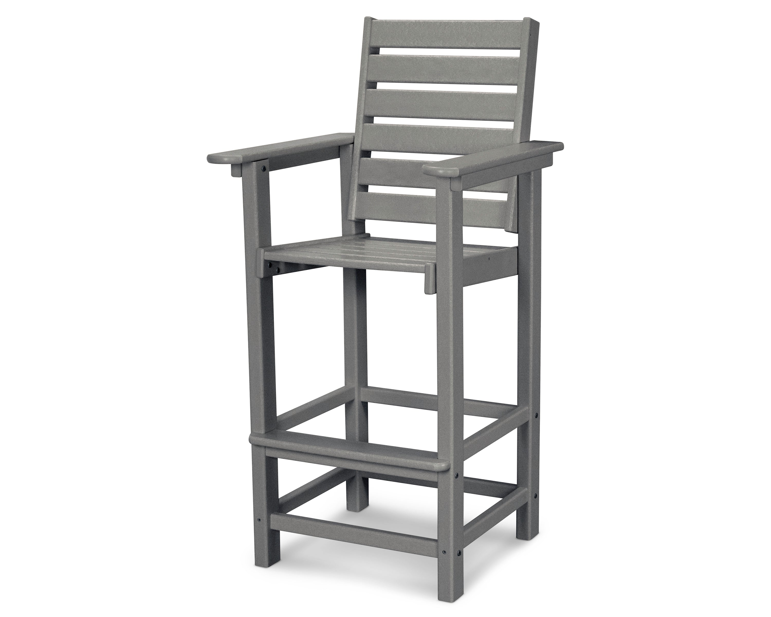 POLYWOOD® Captain Bar Chair in Slate Grey