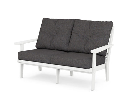 POLYWOOD® Mission Deep Seating Loveseat in White / Ash Charcoal