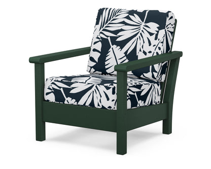 POLYWOOD® Harbour Deep Seating Chair in Green / Leaf Marine Indigo