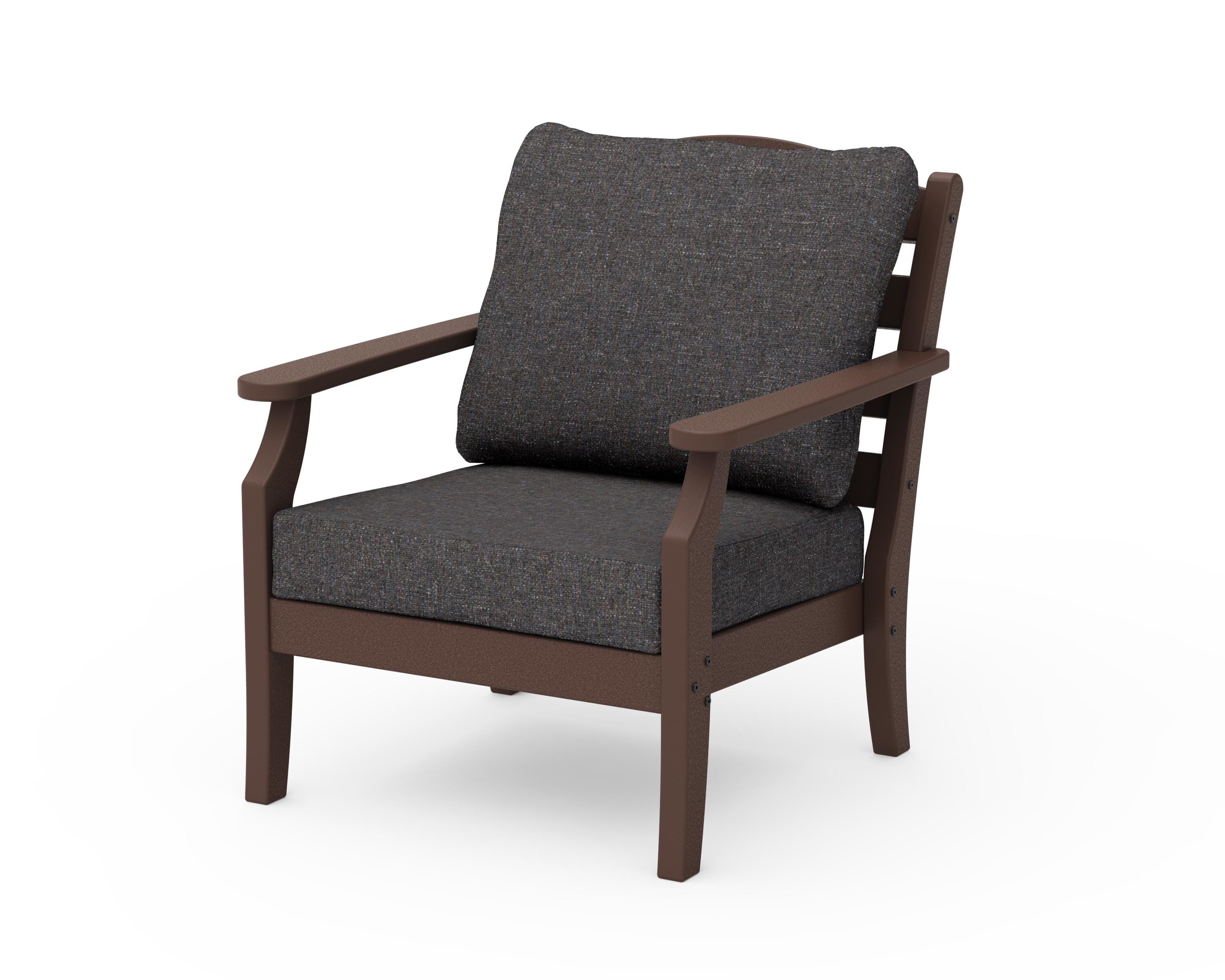 Draper James™ by  POLYWOOD® Savannah Deep Seating Chair in Mahogany / Ash Charcoal
