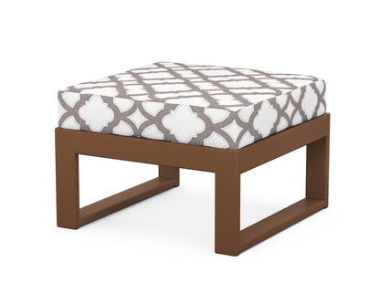 Unbranded Modular Ottoman - Modern in Teak / Trellis Grey Mist