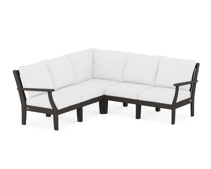 POLYWOOD® Braxton Modular 5-Piece Deep Seating Set in Vintage Coffee / Natural