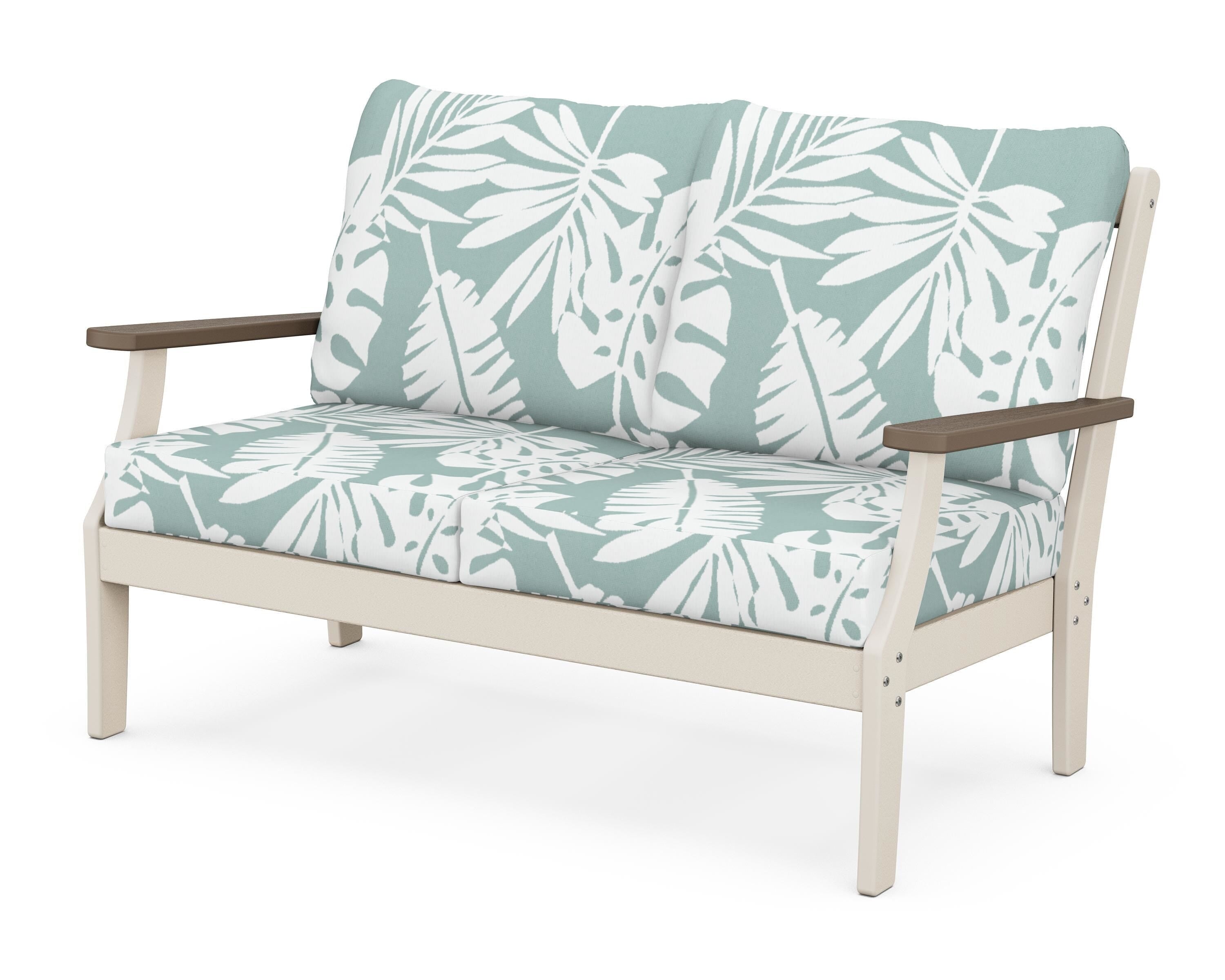 POLYWOOD® Braxton Deep Seating Loveseat in Sand / Kona / Leaf Glacier Spa