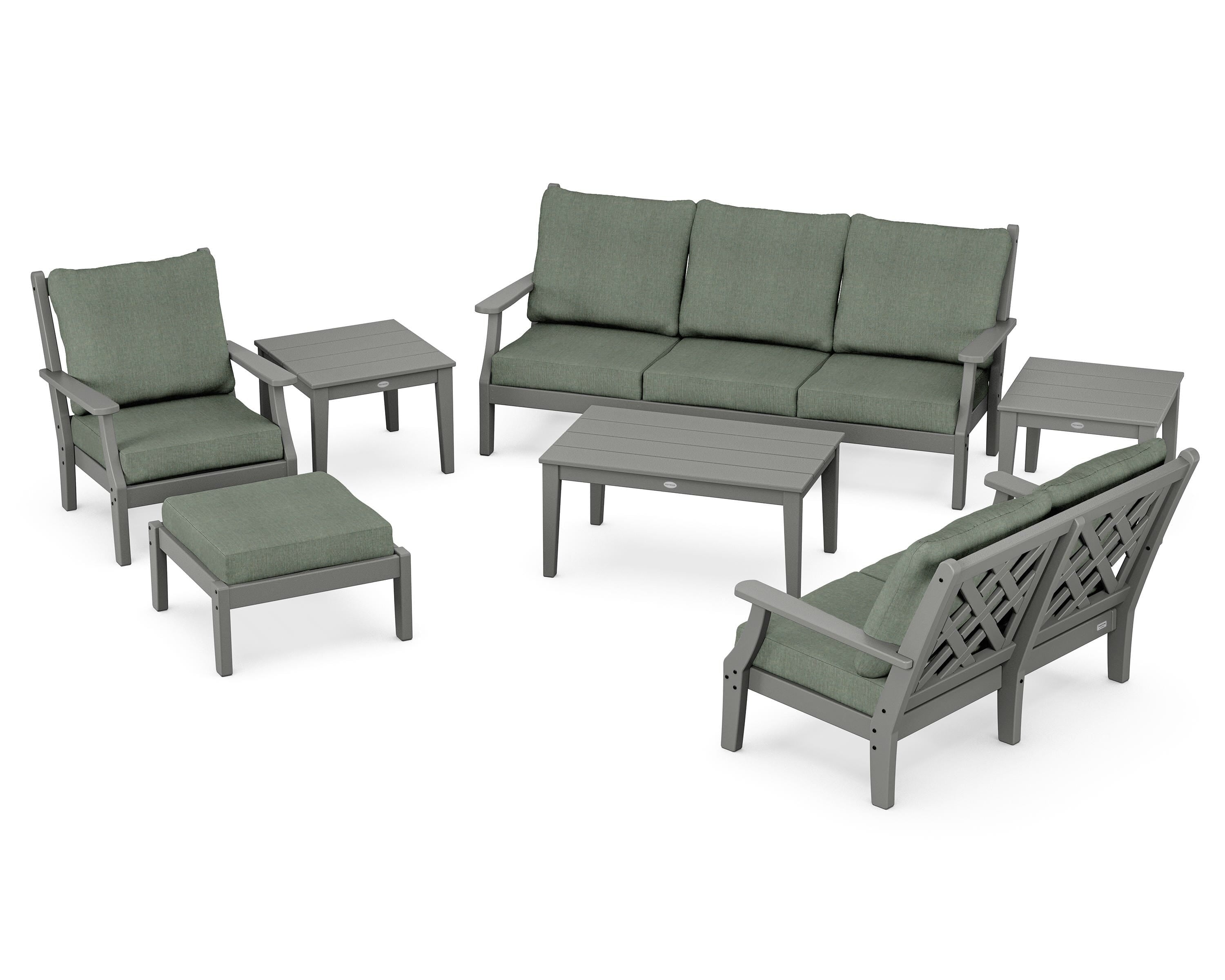 Country Living Wovendale 7-Piece Deep Seating Set in Slate Grey / Cast Sage