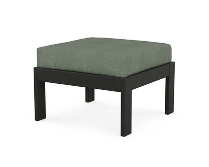 POLYWOOD® Vineyard Modular Ottoman in Black / Cast Sage