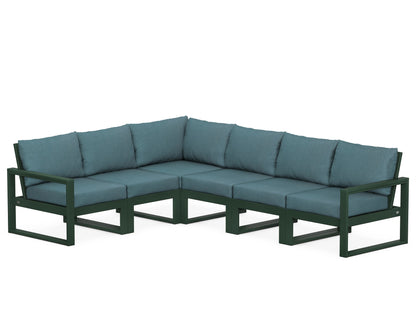 POLYWOOD® EDGE 6-Piece Modular Deep Seating Set in Green / Ocean Teal