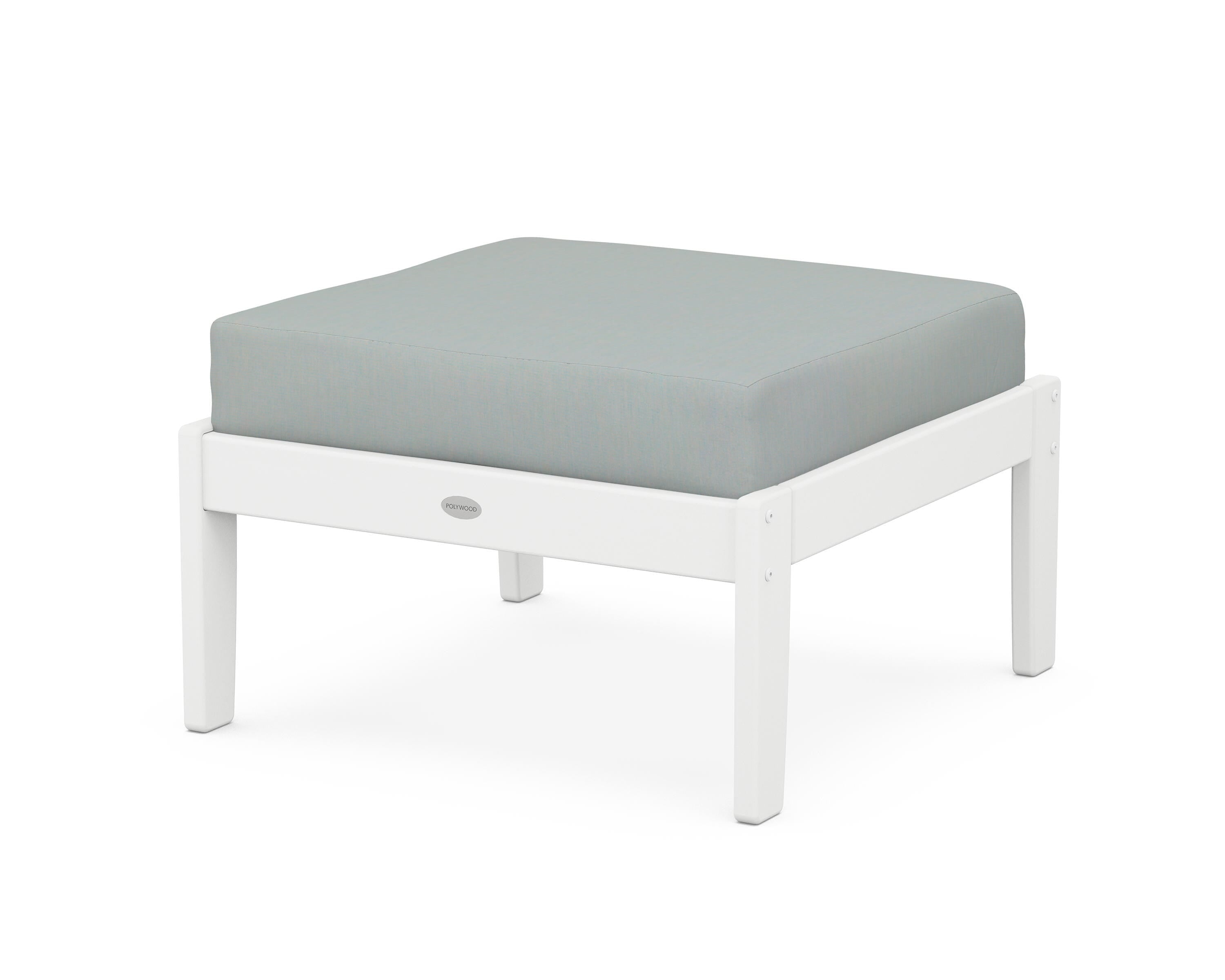 POLYWOOD® Braxton Deep Seating Ottoman in White / Spa