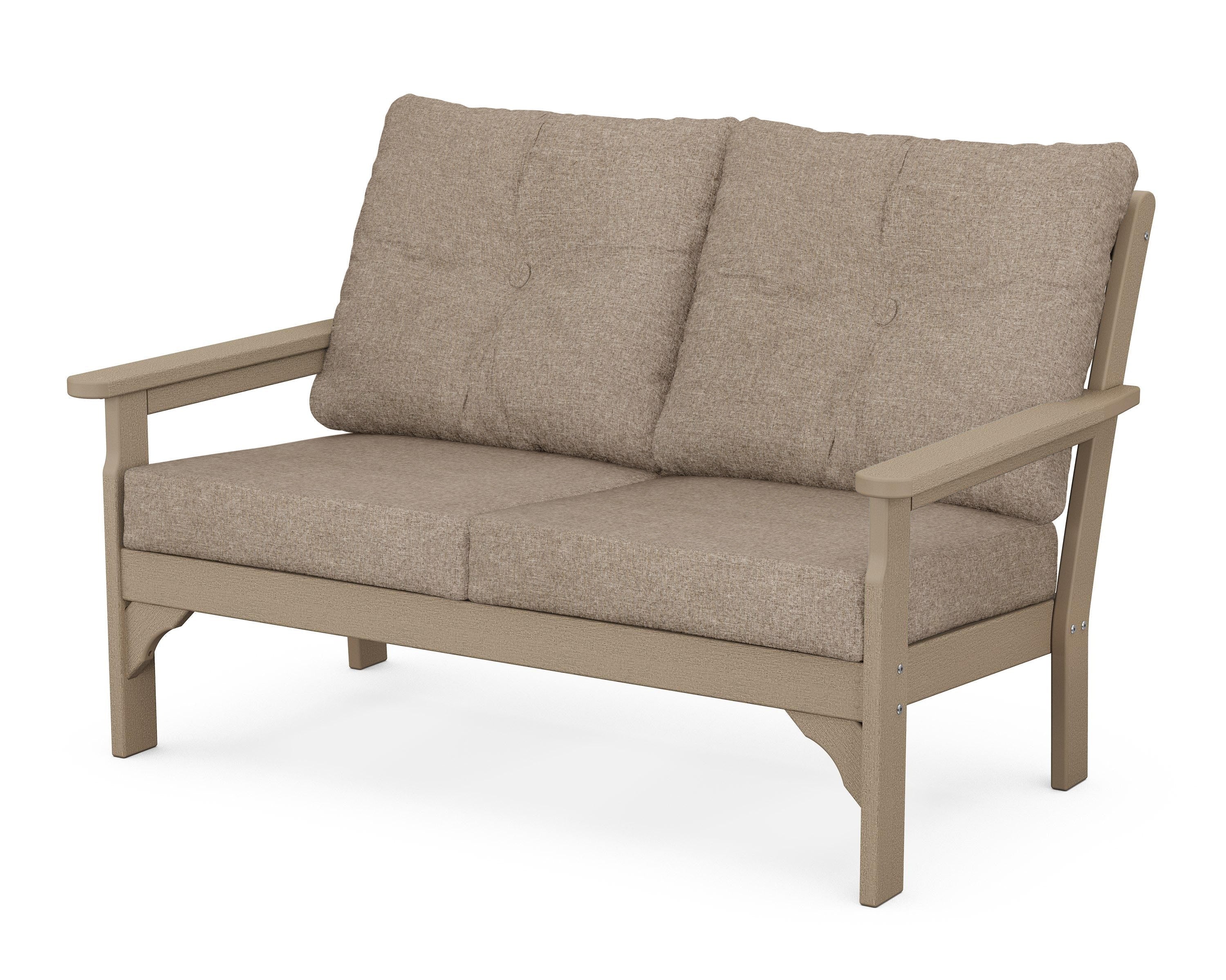 POLYWOOD® Vineyard Deep Seating Loveseat in Vintage Sahara / Spiced Burlap