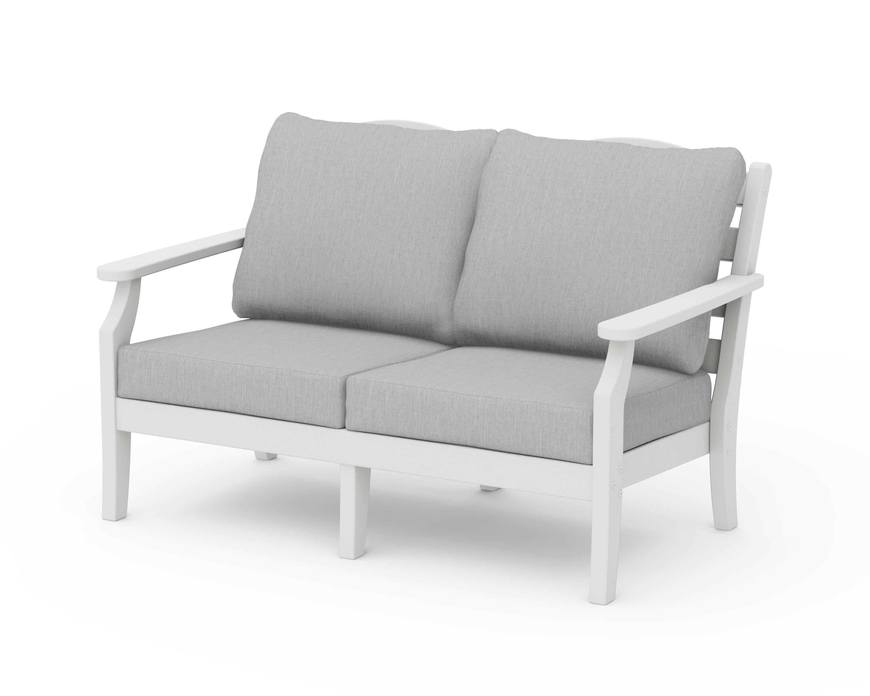 Draper James™ by  POLYWOOD® Savannah Deep Seating Loveseat in Vintage White / Granite