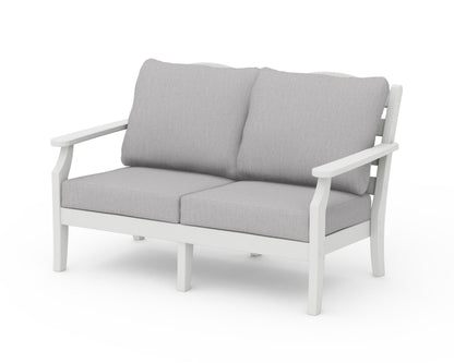 Draper James™ by  POLYWOOD® Savannah Deep Seating Loveseat in Vintage White / Granite