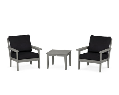 Country Living Cottage 3-Piece Deep Seating Set in Slate Grey / Midnight Linen