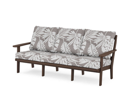 POLYWOOD® Mission Deep Seating Sofa in Mahogany / Leaf Grey Mist