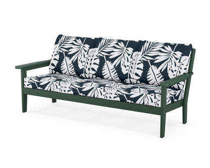 Country Living Cottage Deep Seating Sofa in Green / Leaf Marine Indigo