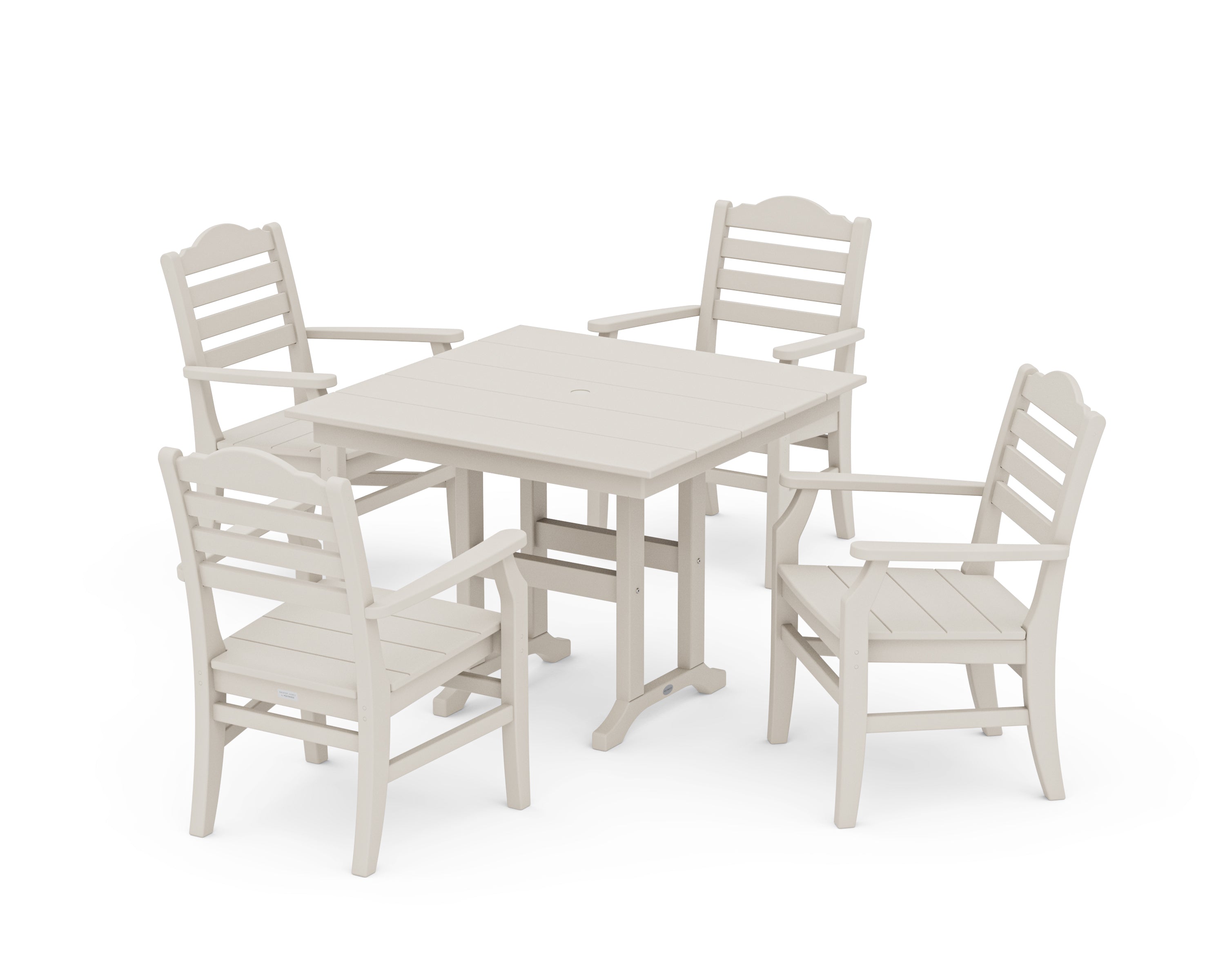 POLYWOOD® Savannah 5-Piece Farmhouse Dining Set in Sand