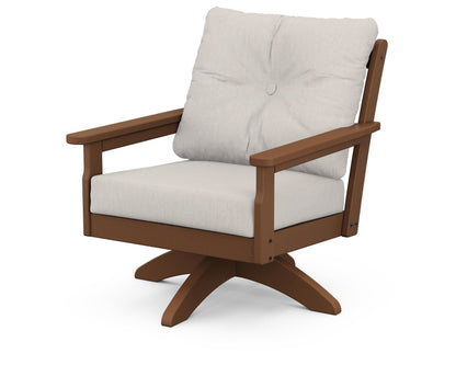 POLYWOOD® Vineyard Deep Seating Swivel Chair in Teak / Cast Ash